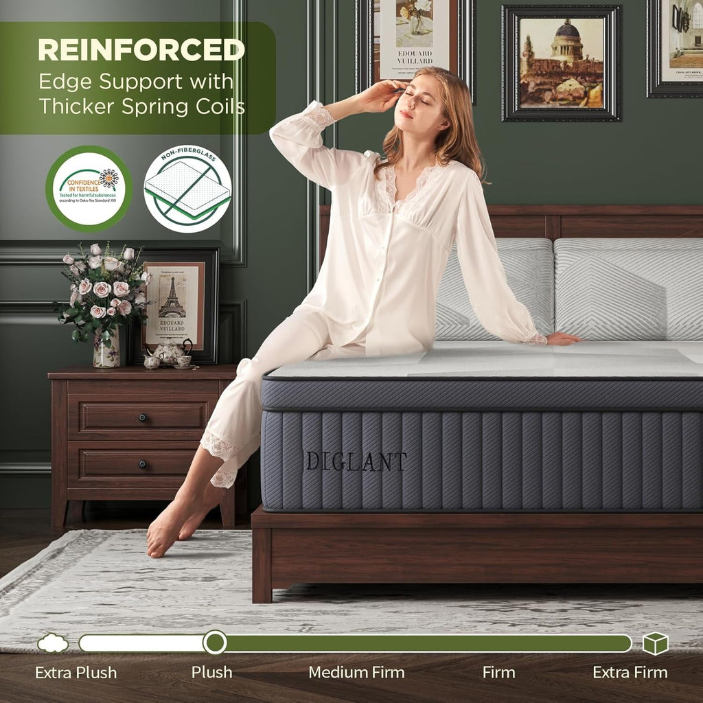 Queen Hybrid Memory Foam Mattress 14 Inch