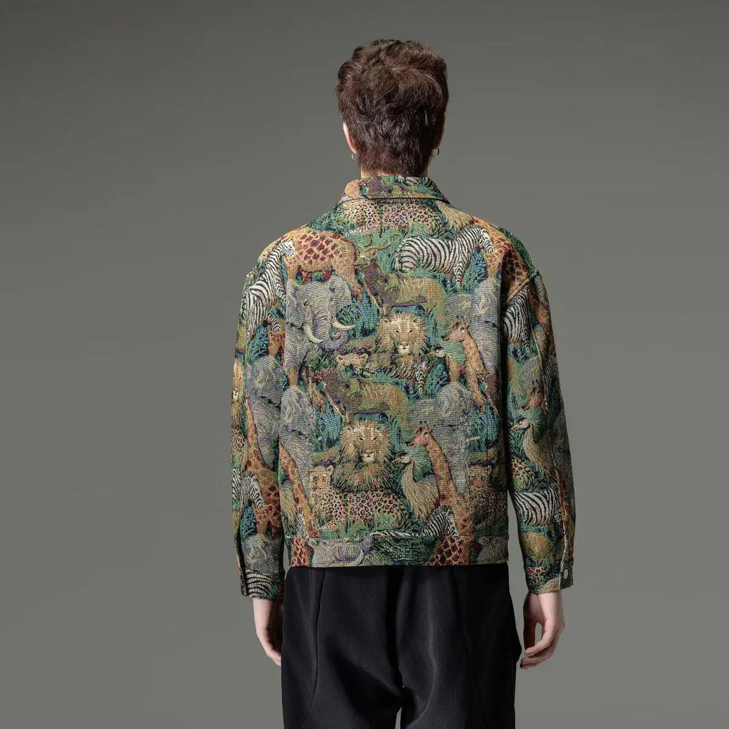 New Chinese Style Men's Clothing Trendy Casual Printed Jacket Men's Styles Domineering and Trendy Styles