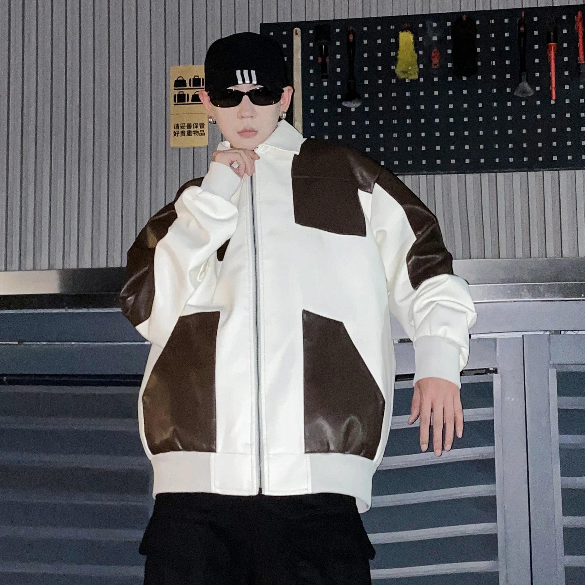 Motorcycle Biker Bomber Coat Autumn And Winter Men's Leather Jacket For Men