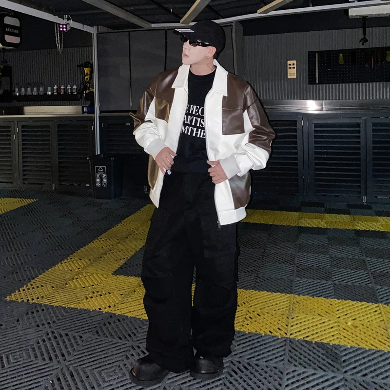 Motorcycle Biker Bomber Coat Autumn And Winter Men's Leather Jacket For Men