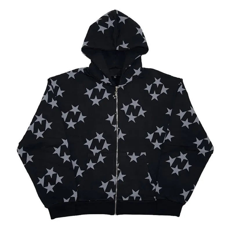 Men's Oversized Zip Hoodie Spider Print Hoodie Y2K Hip Hop Street Style Fashion Punk Sports Jacket Pullover Jacket Apparel