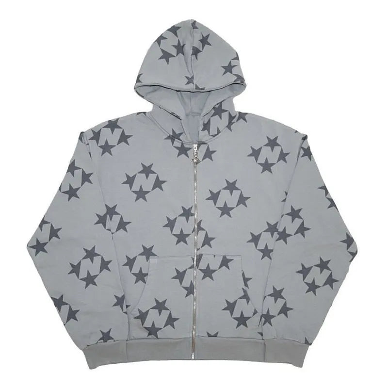 Men's Oversized Zip Hoodie Spider Print Hoodie Y2K Hip Hop Street Style Fashion Punk Sports Jacket Pullover Jacket Apparel