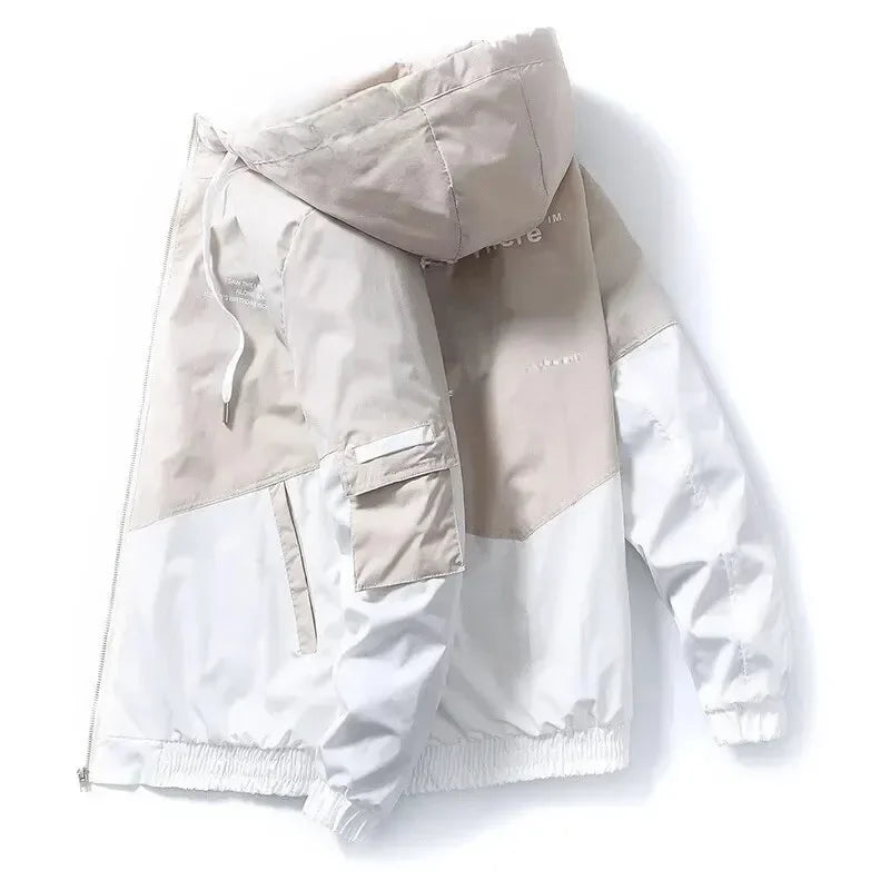 Men's Coat Casual Korean Style Spring Fashionable Thin Topmen's Jacket Hood Student Workwear Jacket Harajuku Street Clothing