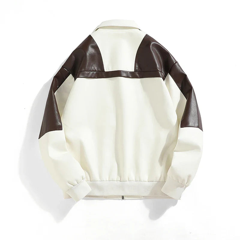 Motorcycle Biker Bomber Coat Autumn And Winter Men's Leather Jacket For Men