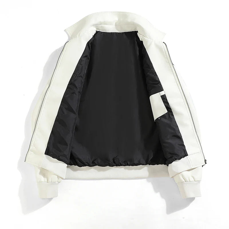 Motorcycle Biker Bomber Coat Autumn And Winter Men's Leather Jacket For Men