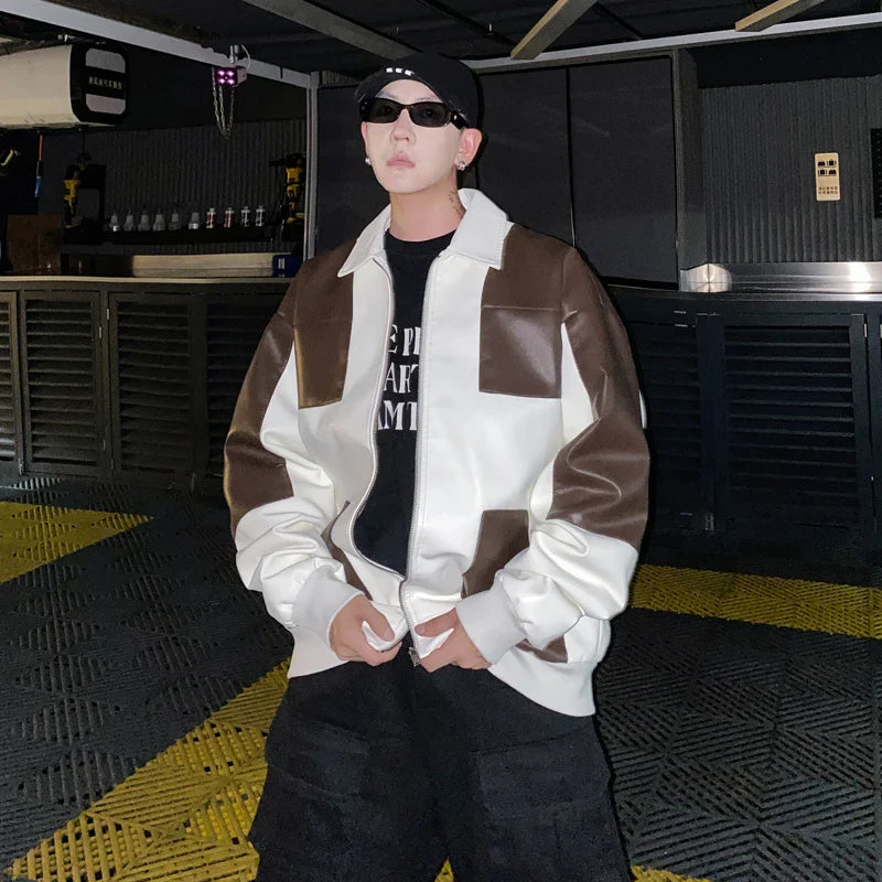 Motorcycle Biker Bomber Coat Autumn And Winter Men's Leather Jacket For Men