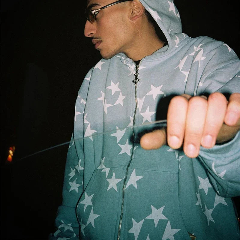 Men's Oversized Zip Hoodie Spider Print Hoodie Y2K Hip Hop Street Style Fashion Punk Sports Jacket Pullover Jacket Apparel