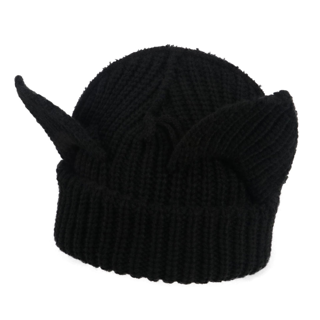 Women’s Thickened Acrylic Knitted Hat with Devil Ears | Cozy Beanie