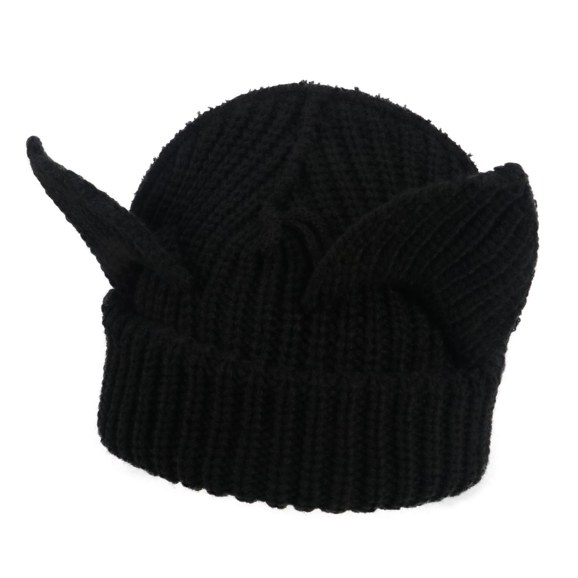 Women’s Thickened Acrylic Knitted Hat with Devil Ears | Cozy Beanie