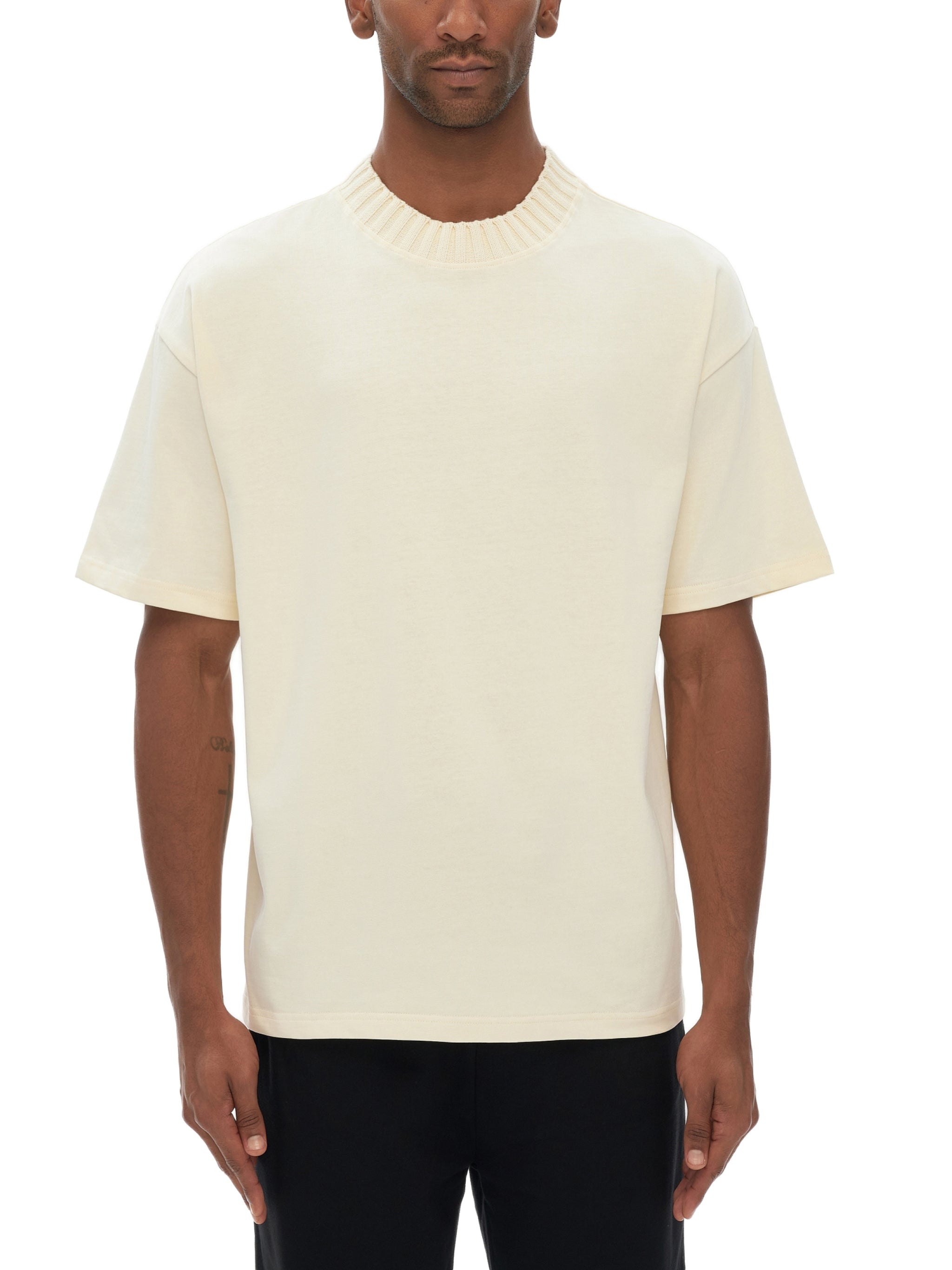 ALFAXI Heavyweight Knitted Round Neck T-Shirt