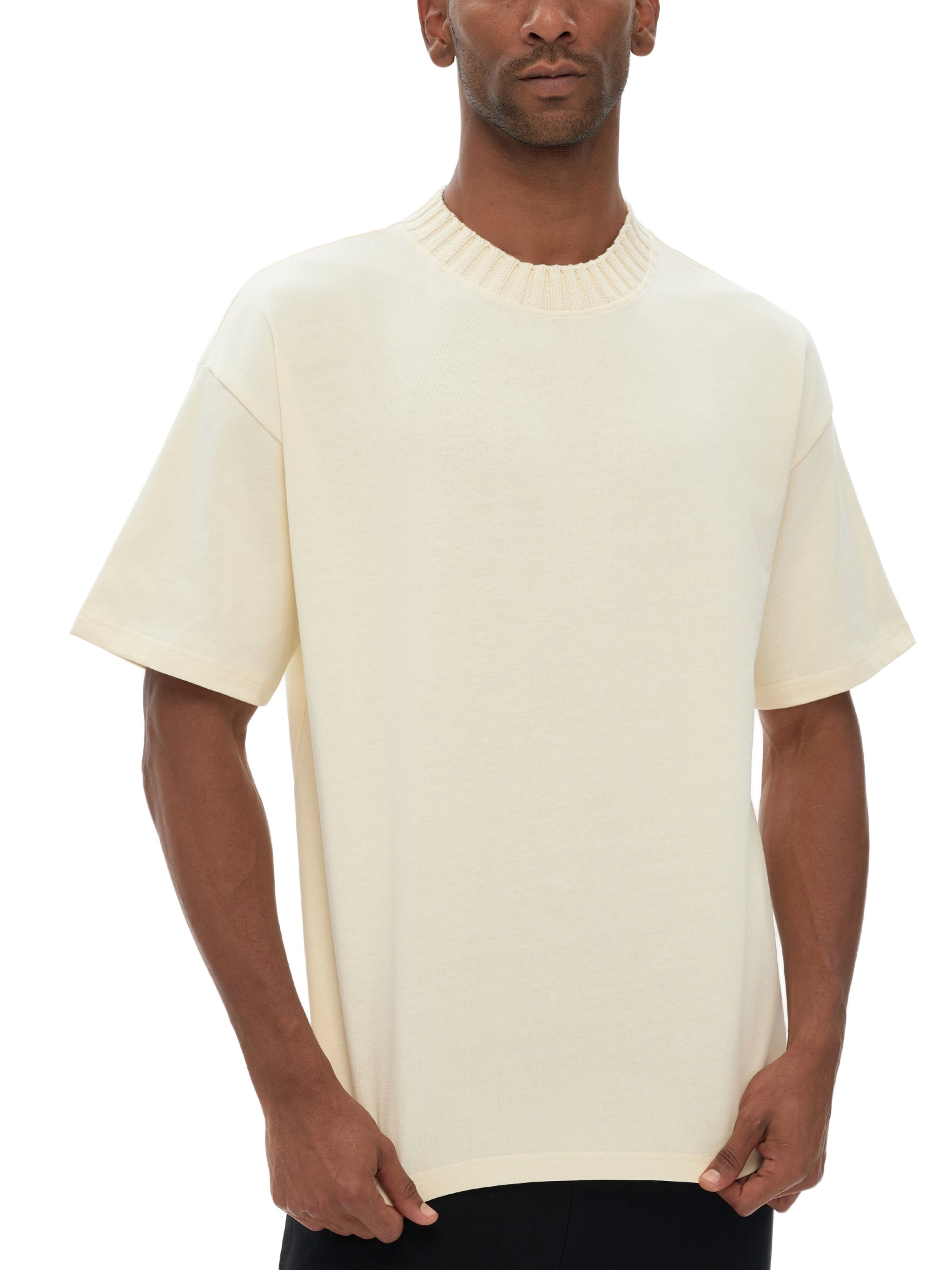 ALFAXI Heavyweight Knitted Round Neck T-Shirt