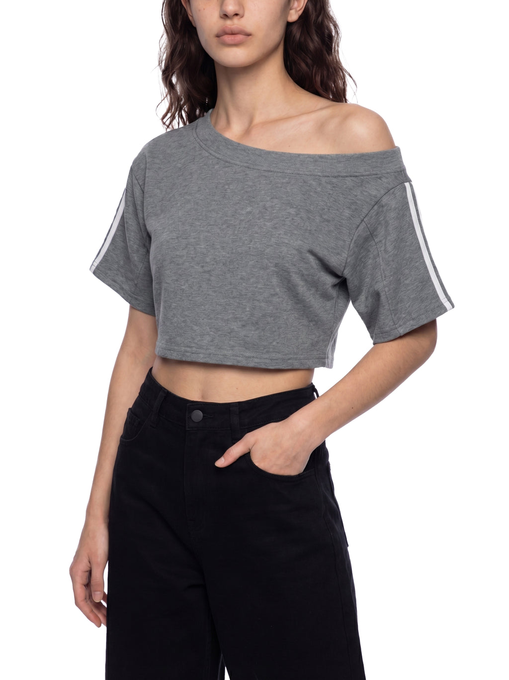 Alfaxi Women's Off-the-Shoulder Crop T-Shirt