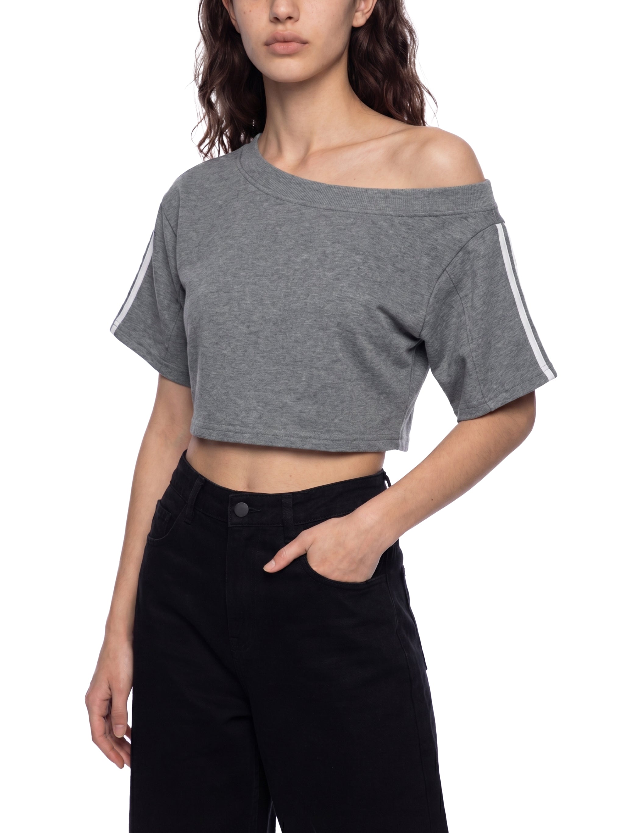 Alfaxi Women's Off-the-Shoulder Crop T-Shirt