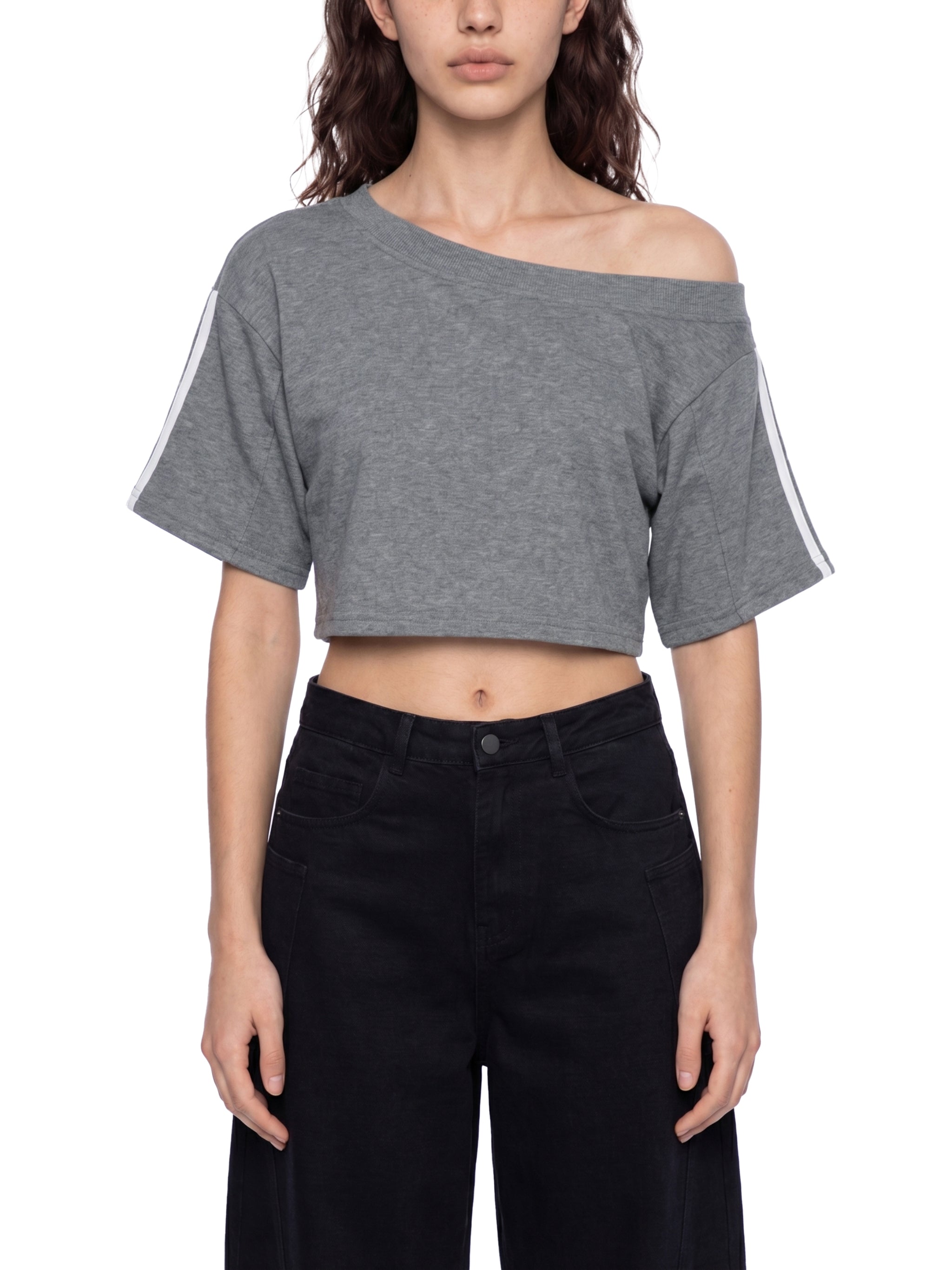 Alfaxi Women's Off-the-Shoulder Crop T-Shirt